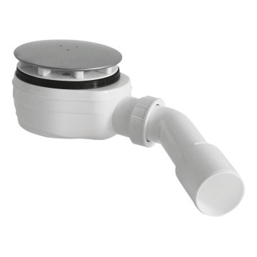 Bruckner - Shower tray siphon low DN40/50 white/polished stainless steel