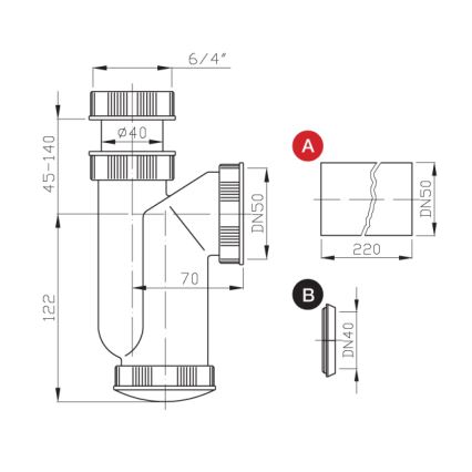 Bruckner - Sink trap DN50 white