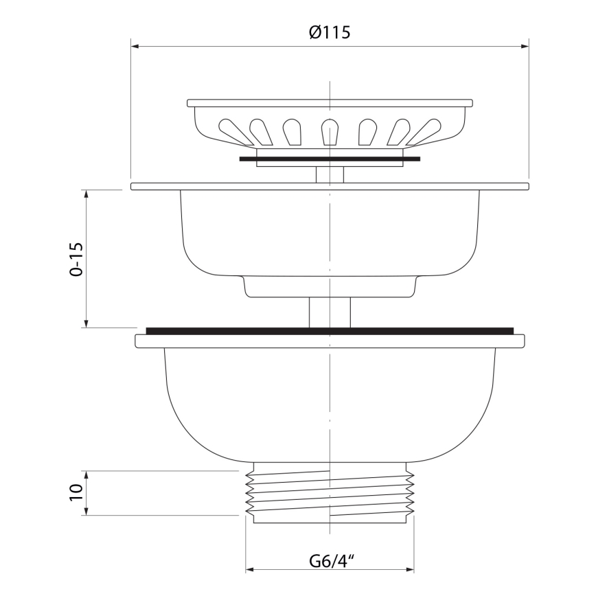 Bruckner - Sink waste stainless steel
