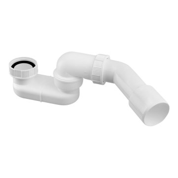 Bruckner - Siphon with union nut and angle elbow DN40/50 white