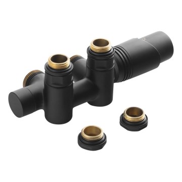 Bruckner - Thermostatic connection set for central connection WICHER COMBI matte black