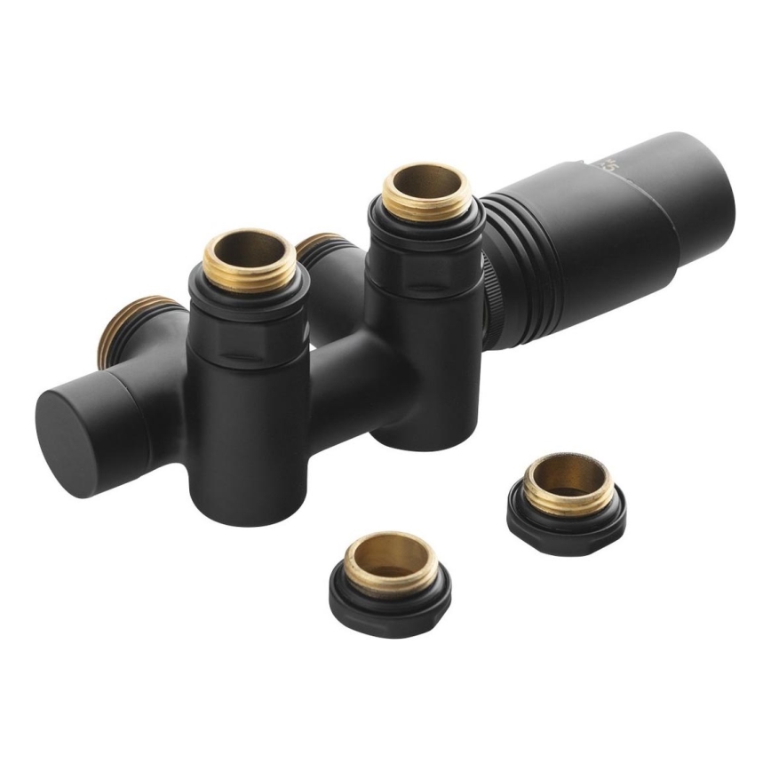Bruckner - Thermostatic connection set for central connection WICHER COMBI matte black