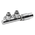 Bruckner - Thermostatic connection set for central connection WICHER shiny chrome