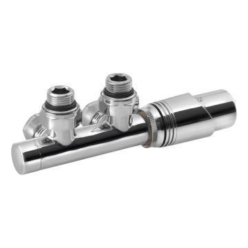 Bruckner - Thermostatic connection set for central connection WICHER shiny chrome