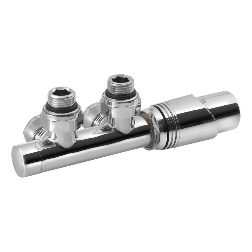 Bruckner - Thermostatic connection set for central connection WICHER shiny chrome