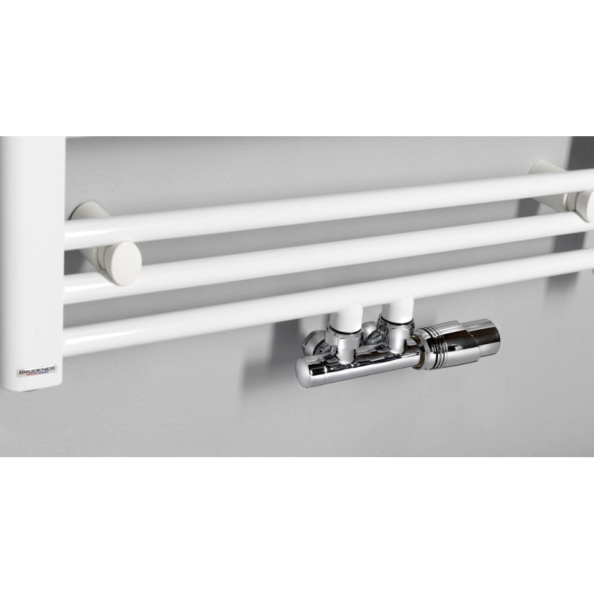 Bruckner - Thermostatic connection set for central connection WICHER shiny chrome