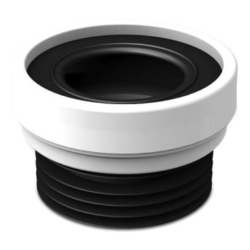 Bruckner - Toilet waste cuff fixed, centric black/white