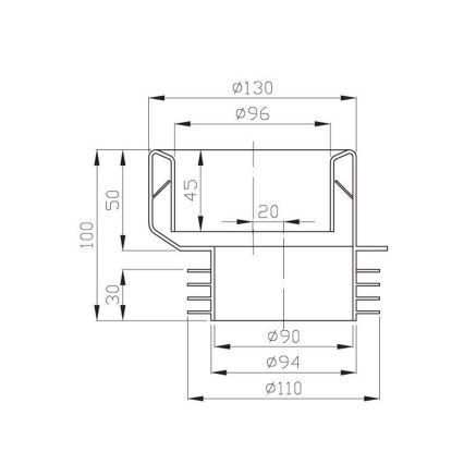 Bruckner - Toilet waste cuff fixed, eccentric white