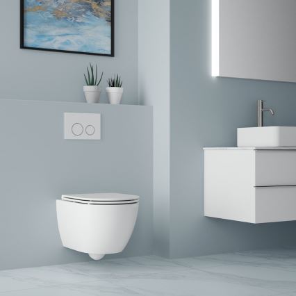 Bruckner - Wall-hung toilet Vortex Rimless FULDA ceramics/white