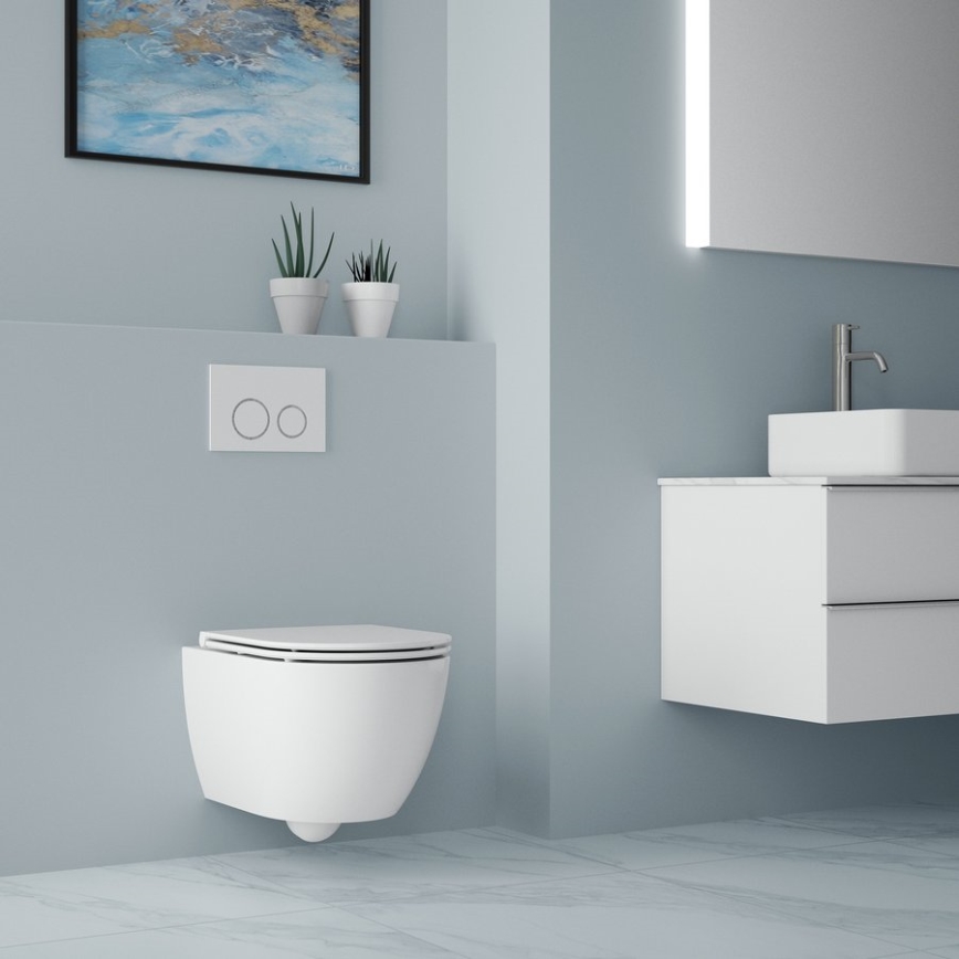 Bruckner - Wall-hung toilet Vortex Rimless FULDA ceramics/white