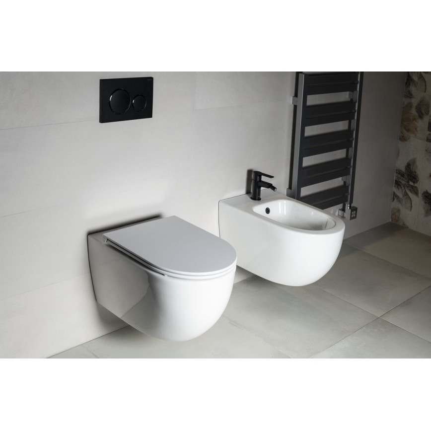 Bruckner - Wall-hung toilet Vortex Rimless FULDA ceramics/white