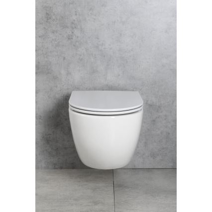 Bruckner - Wall-hung toilet Vortex Rimless FULDA ceramics/white