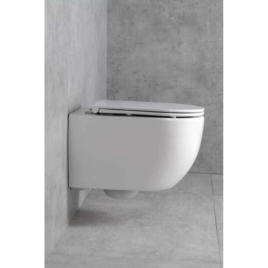 Bruckner - Wall-hung toilet Vortex Rimless FULDA ceramics/white