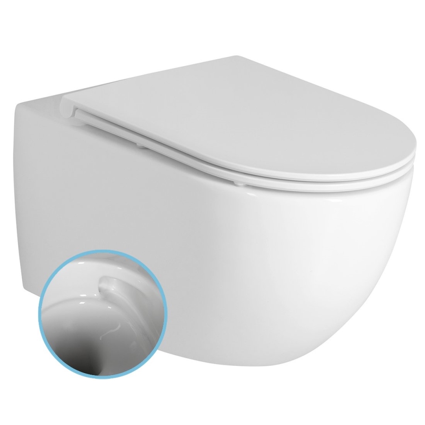 Bruckner - Wall-hung toilet Vortex Rimless FULDA ceramics/white
