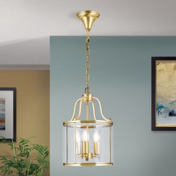 BRUNO chain-hung chandelier 3xE14/40W/230V, Ø25 cm, Gold