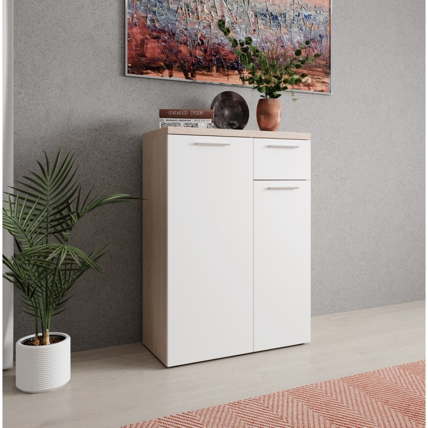BRUNO chest of drawers Sonoma oak/white