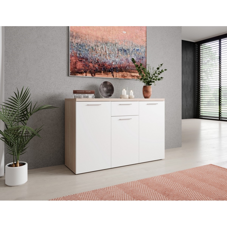 BRUNO Chest of Drawers, Sonoma Oak/White