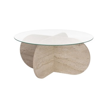 BUBBLE Coffee Table, Ø 75 cm, Beige/Clear