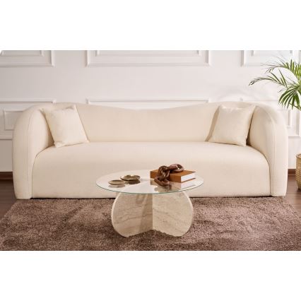 BUBBLE Coffee Table, Ø 75 cm, Beige/Clear