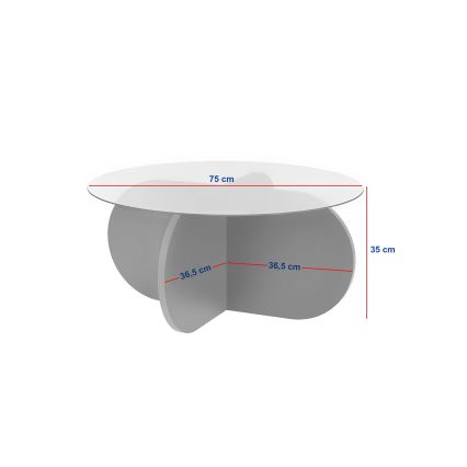 BUBBLE Coffee Table, Ø 75 cm, Beige/Clear