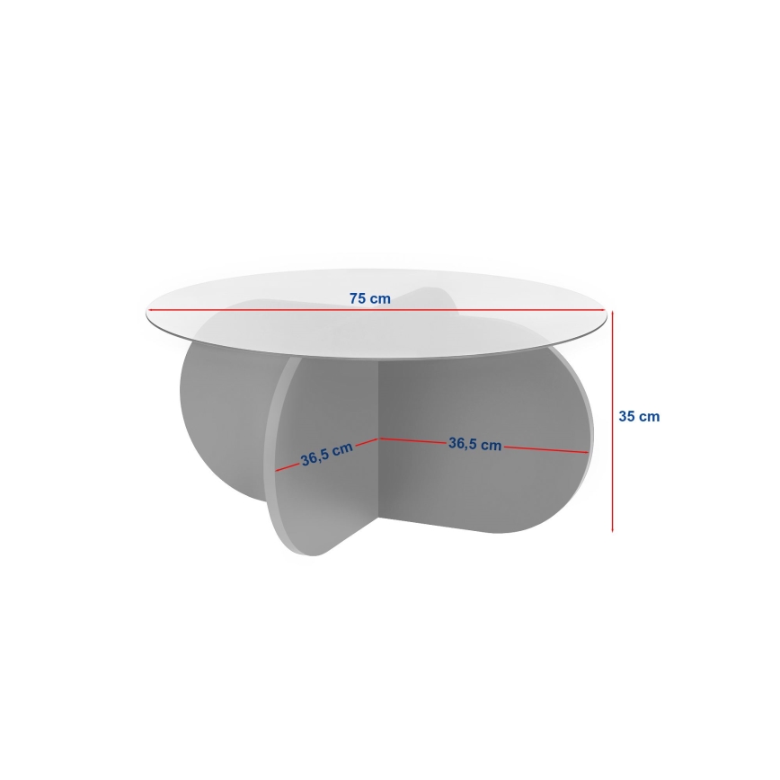 BUBBLE Coffee Table, Ø 75 cm, Beige/Clear