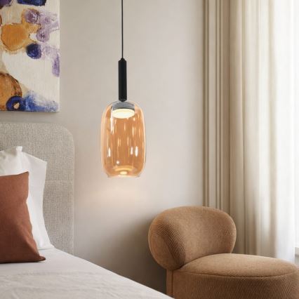 BUENO cable-hung pendant light 1xGX53/9W/230V Ø 15 cm smoked brown