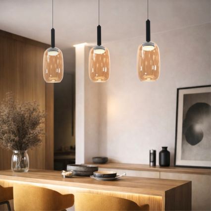 BUENO cable-hung pendant light 1xGX53/9W/230V Ø 15 cm smoked brown