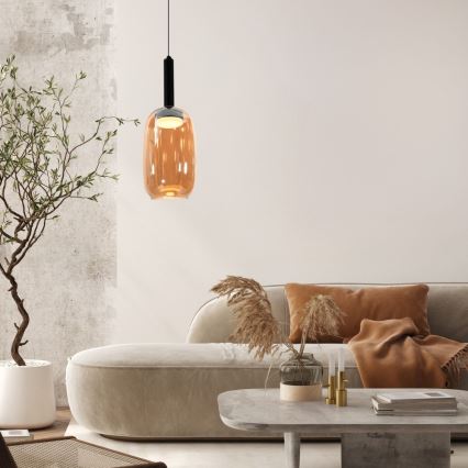 BUENO cable-hung pendant light 1xGX53/9W/230V Ø 15 cm smoked brown