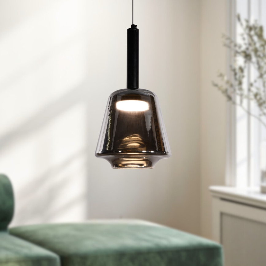 BUENO cable pendant 1xGX53/9W/230V Ø 18 cm smoked black