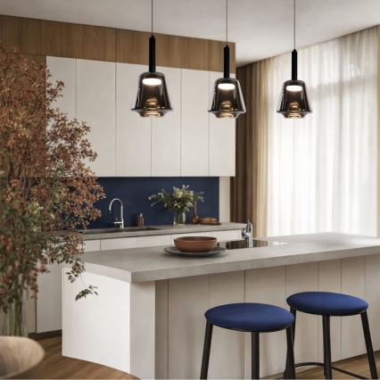 BUENO cable pendant 1xGX53/9W/230V Ø 18 cm smoked black