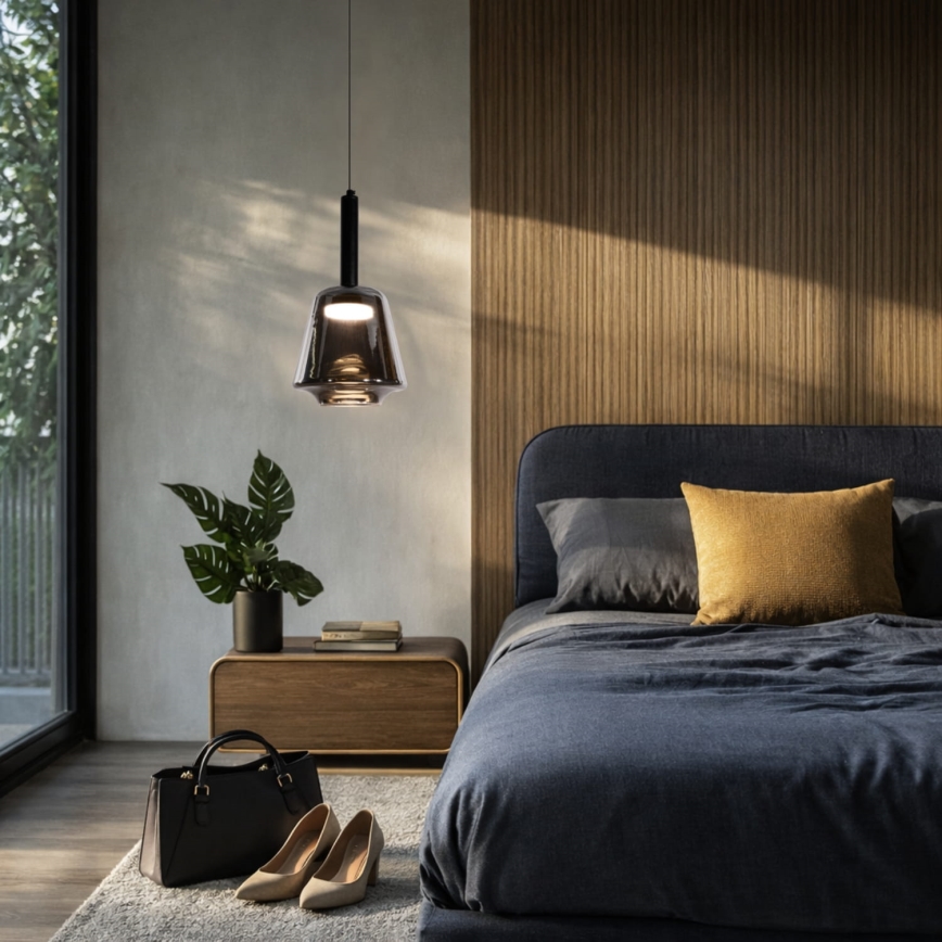 BUENO cable pendant 1xGX53/9W/230V Ø 18 cm smoked black