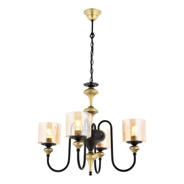 BUSAN chain chandelier, 4xE27/40W/230V, gold