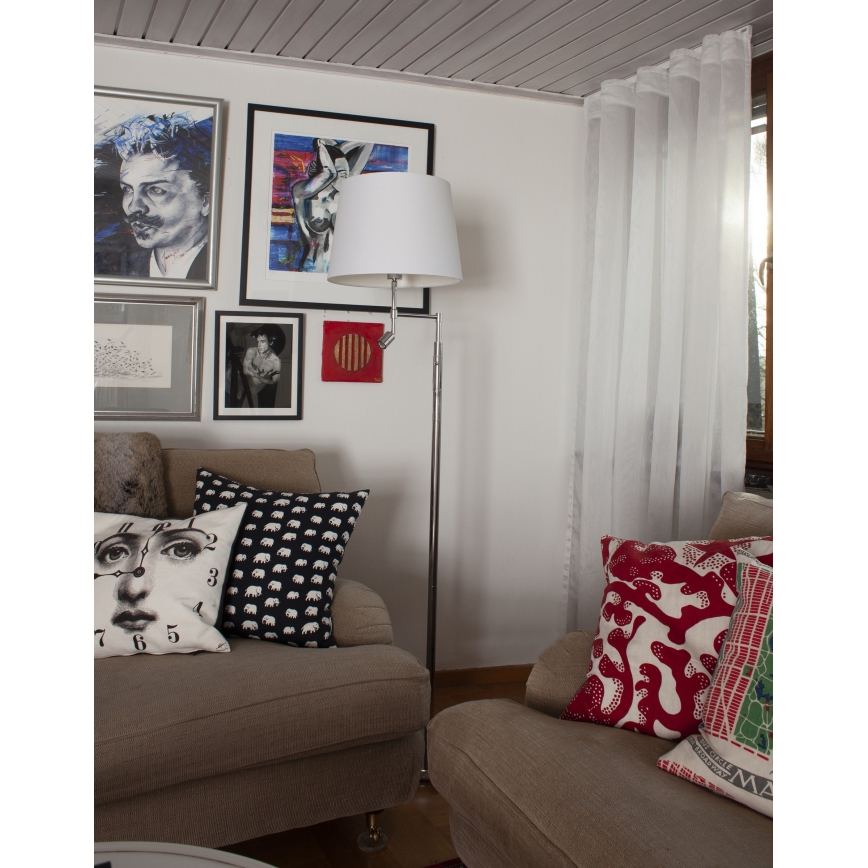 ByRydens - LED Floor lamp ORLANDO 1xE27/5W/230V + LED/3W white/shiny chrome d. 36 cm