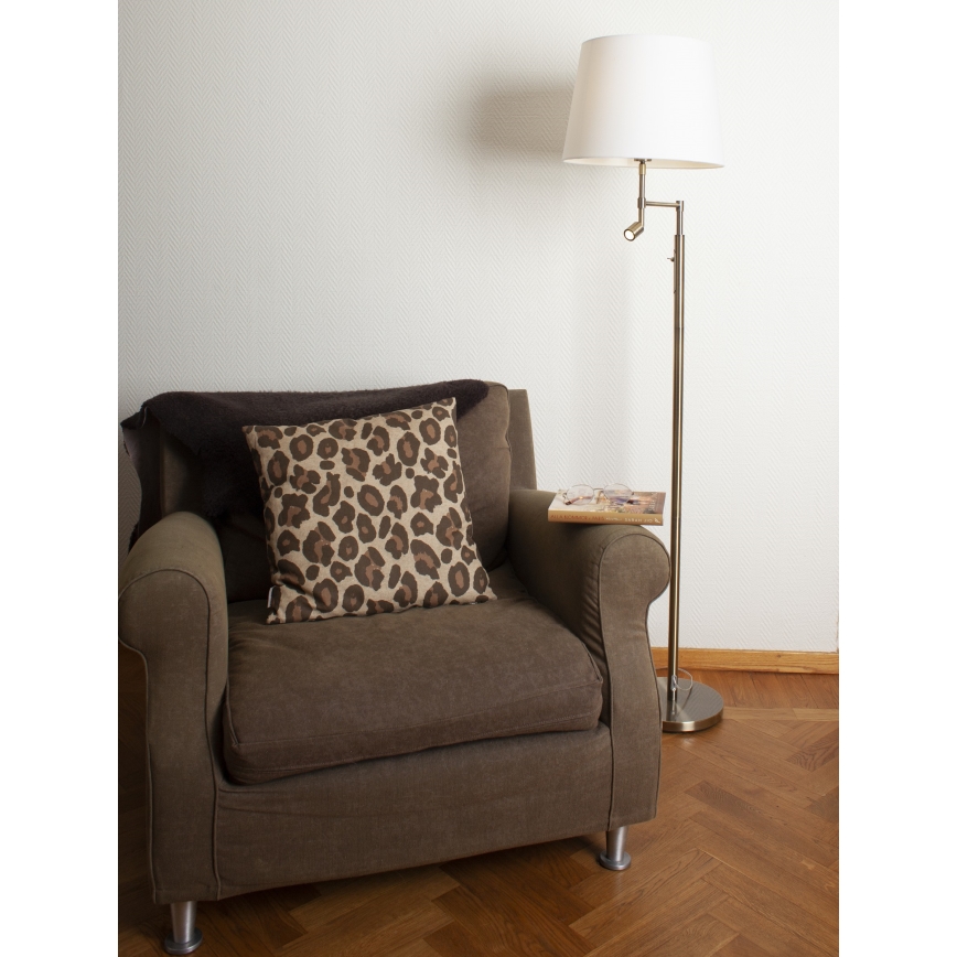 ByRydens - LED Floor lamp ORLANDO 1xE27/5W/230V + LED/3W white/bronze d. 36 cm