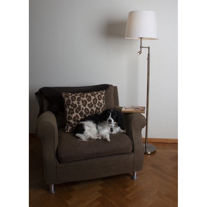 ByRydens - LED Floor lamp ORLANDO 1xE27/5W/230V + LED/3W white/bronze d. 36 cm