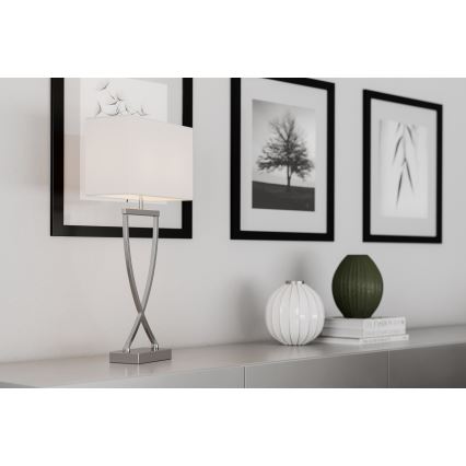 ByRydens - Table lamp OMEGA 1xE27/5W/230V white/shiny chrome