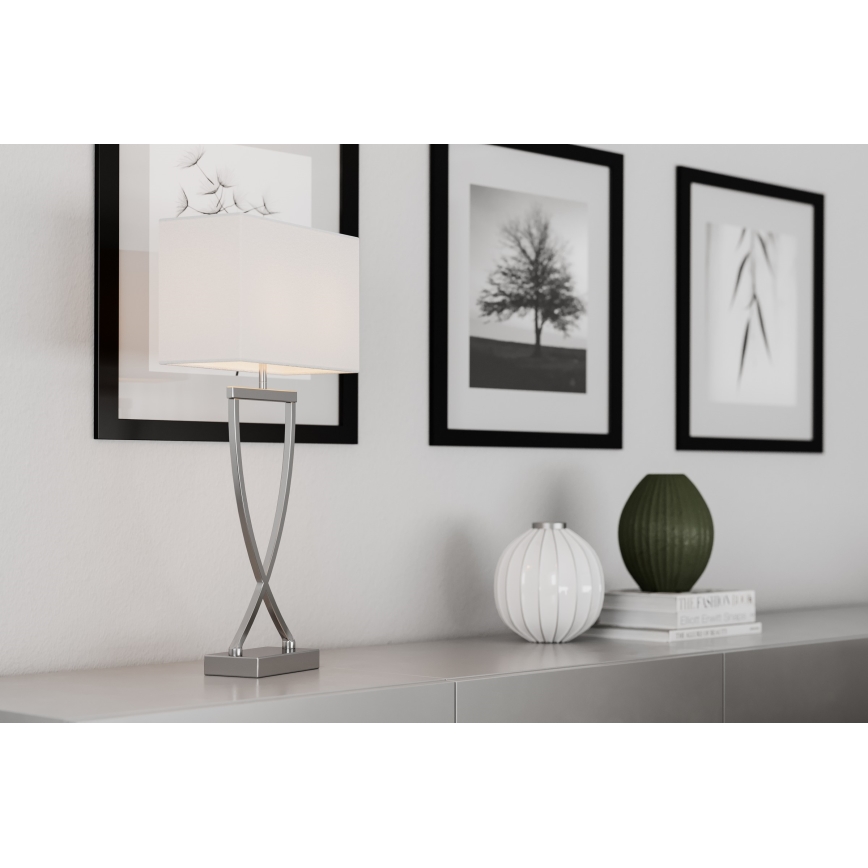 ByRydens - Table lamp OMEGA 1xE27/5W/230V white/shiny chrome