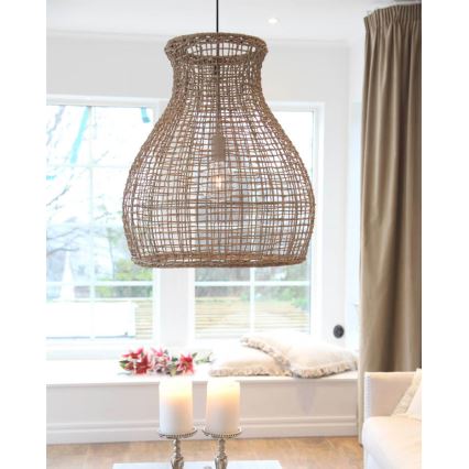ByRydens - Chandelier on a string SEAGRASS 1xE27/8W/230V beige d. 49 cm