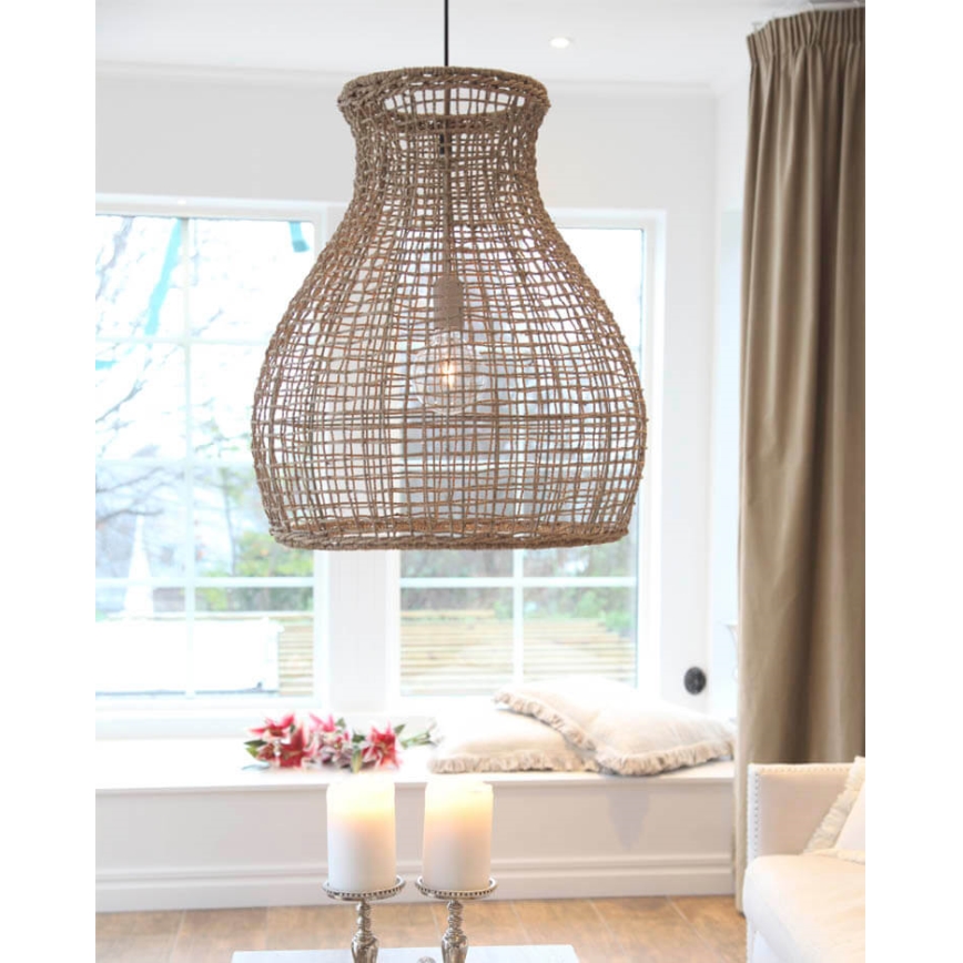 ByRydens - Chandelier on a string SEAGRASS 1xE27/8W/230V beige d. 49 cm