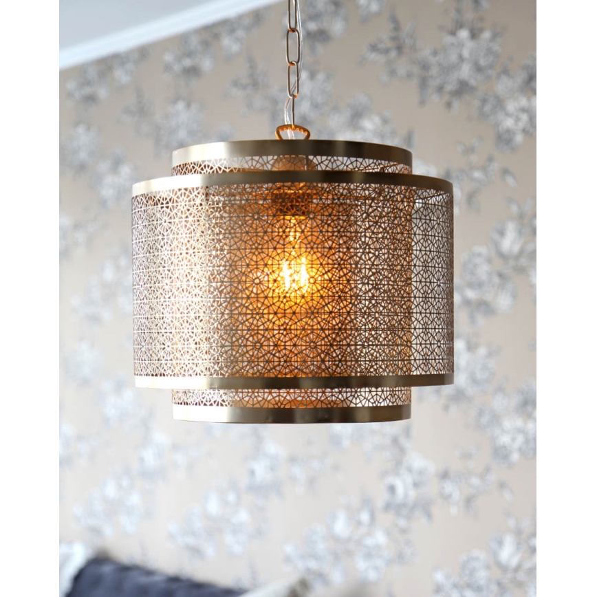 ByRydens - Chandelier on a chain HERMINE 1xE27/5W/230V brass d. 34 cm