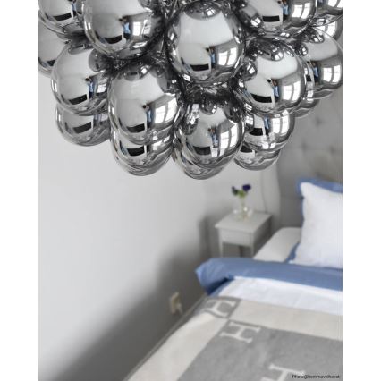 ByRydens - Chandelier on a string GROSS 8xG9/4W/230V smoky/black d. 50 cm