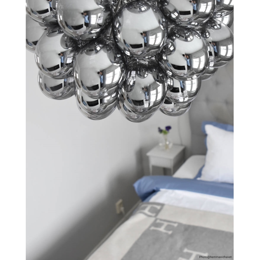ByRydens - Chandelier on a string GROSS 8xG9/4W/230V smoky/black d. 50 cm