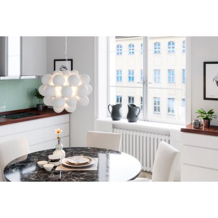 ByRydens - Chandelier on a string GROSS 8xG9/4W/230V white d. 50 cm