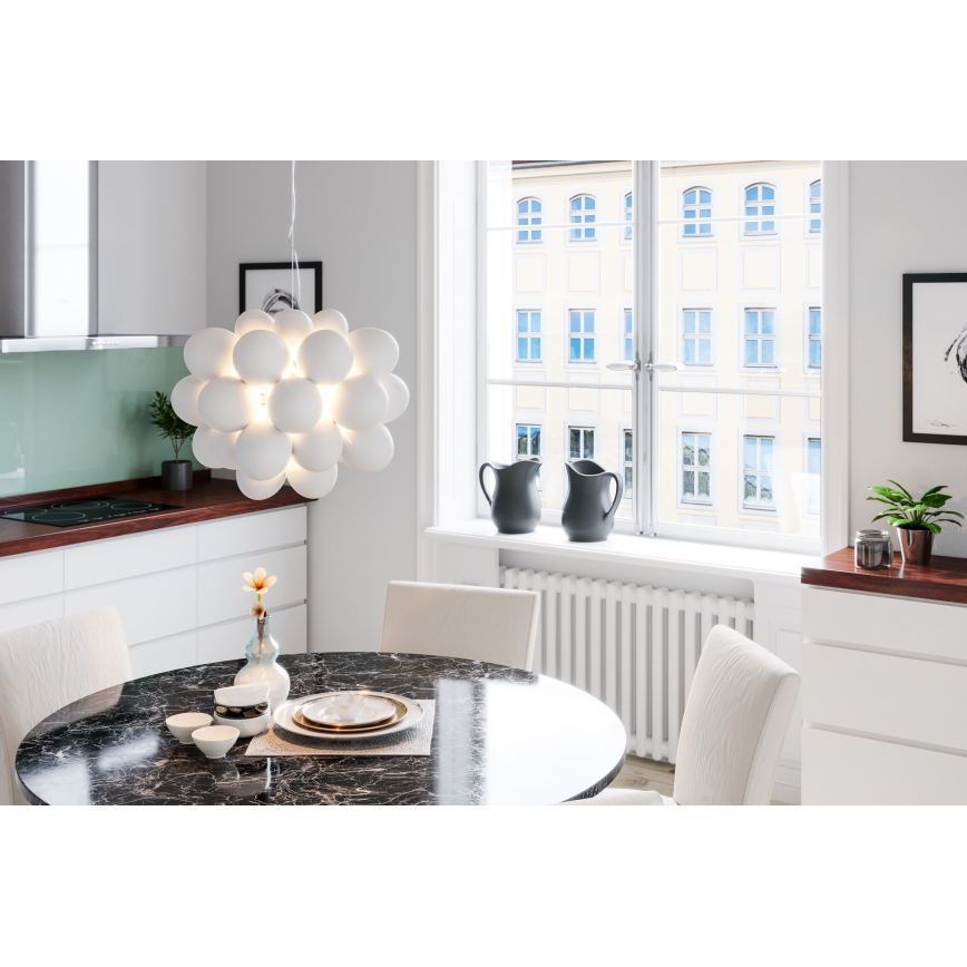 ByRydens - Chandelier on a string GROSS 8xG9/4W/230V white d. 50 cm