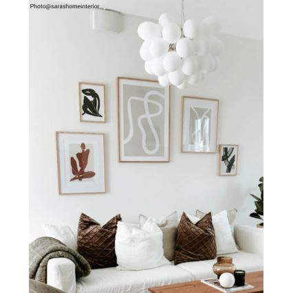ByRydens - Chandelier on a string GROSS 8xG9/4W/230V white d. 50 cm