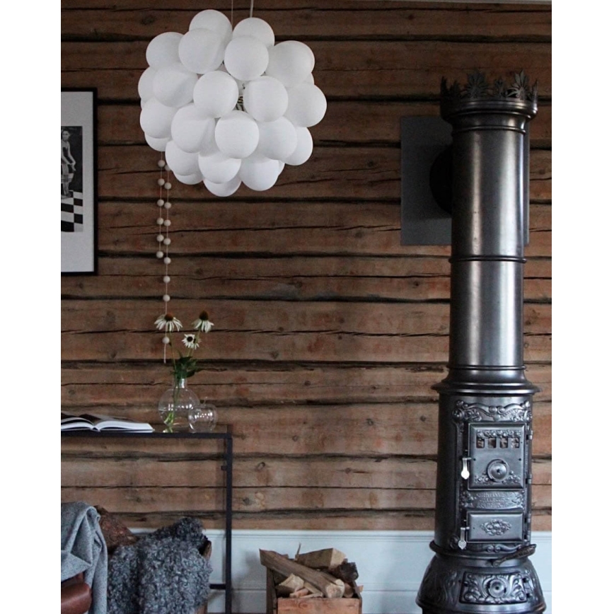 ByRydens - Chandelier on a string GROSS 8xG9/4W/230V white d. 50 cm
