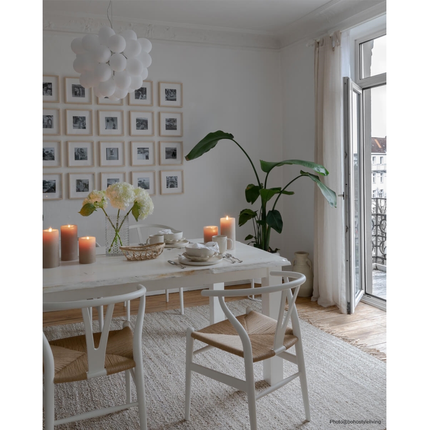 ByRydens - Chandelier on a string GROSS 8xG9/4W/230V white d. 50 cm