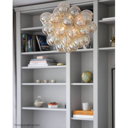 ByRydens - Chandelier on a string GROSS 8xG9/4W/230V smoky/brown d. 50 cm