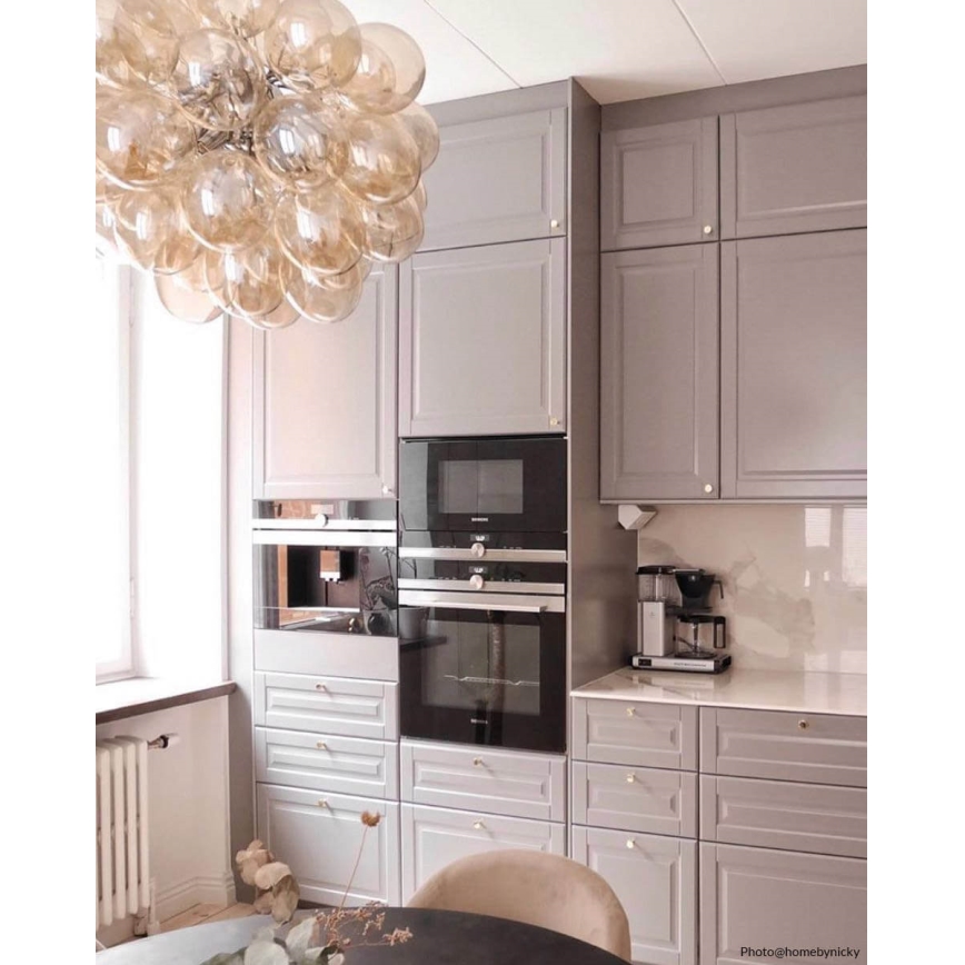 ByRydens - Chandelier on a string GROSS 8xG9/4W/230V smoky/brown d. 50 cm