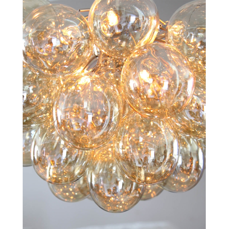 ByRydens - Chandelier on a string GROSS 8xG9/4W/230V smoky/brown d. 50 cm